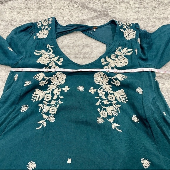 Free People Green Sweet Tennessee Embroidered Long Sleeve Dress - Picture 15 of 15